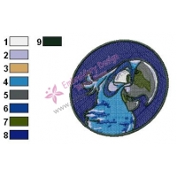 Rio Blu Face Angry Birds Embroidery Design 02